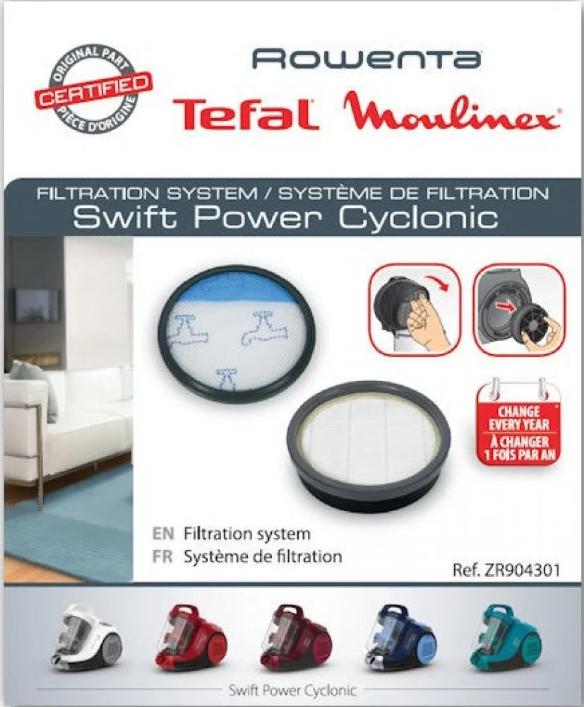 Kit 2 filtros e 1 junta do aspirador Rowenta Swift Power Cyclonic - ZR904301