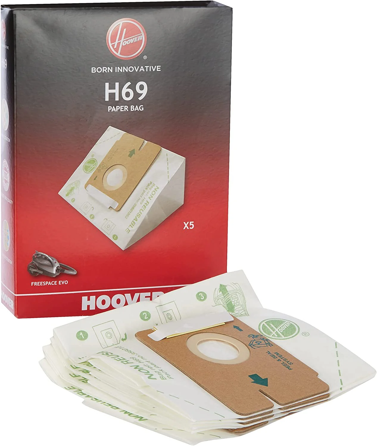 Kit de 5 sacos H59 aspirador Hoover - 35601053