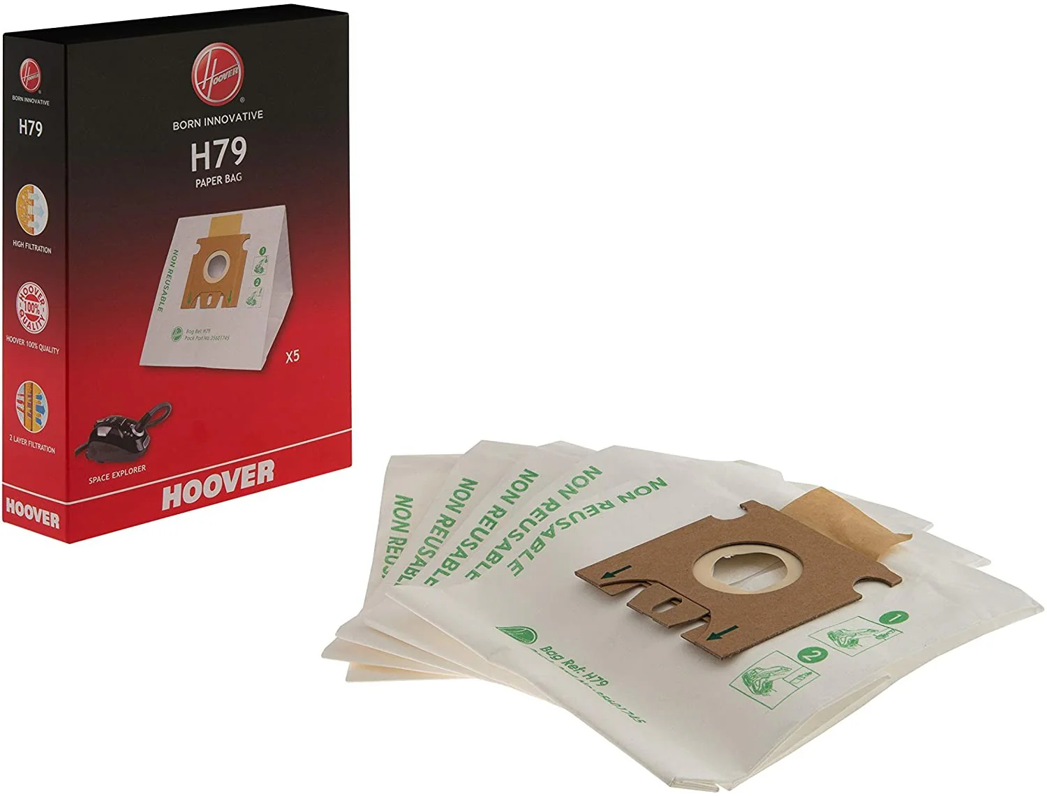 Kit de 5 sacos H79 aspirador Hoover - 35601745 - Image 3