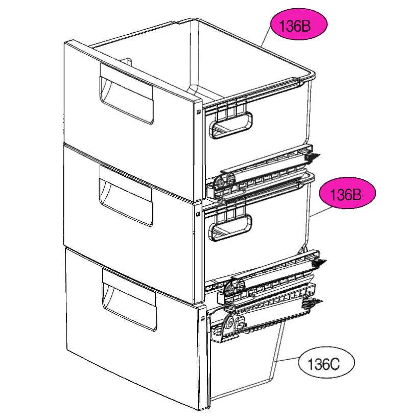 LG AJP73755603 Drawer Assembly Freezer
